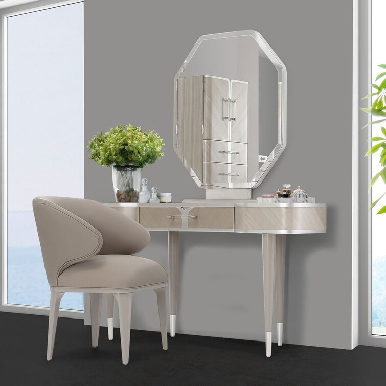 Mirrored outlet vanity chair